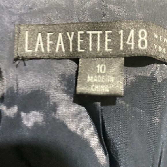 Lafayette 148  Navy Blue Blazer Jacket Size 10 Button Closure Dress Up - Picture 3 of 11